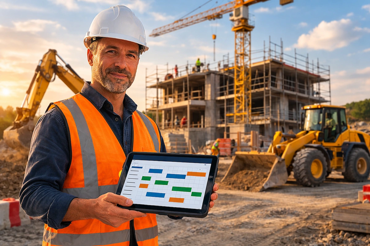 Digitale Geräte- und Maschinenplanung für Bauunternehmen mit Wochenübersicht